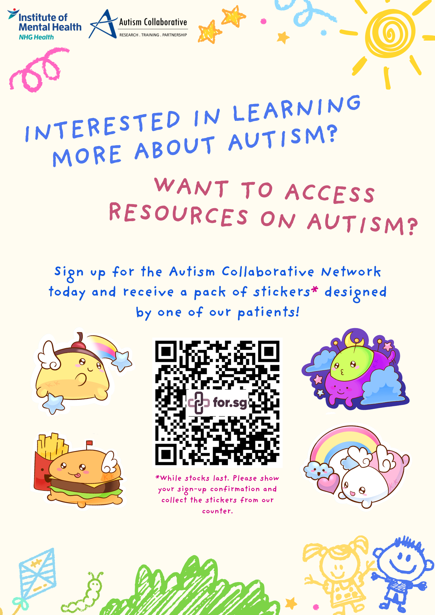 Poster for Autism Collaborative's stickers campaign.